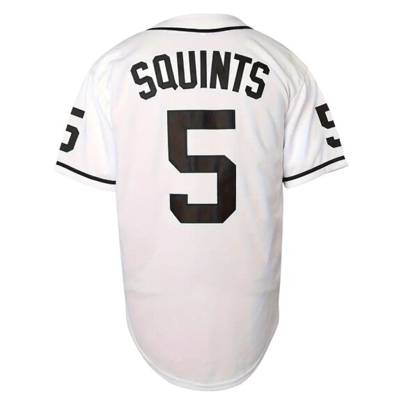 Sandlot Baseball Jersey Squints #5 White / Black Stitched Men's - Picture 3 of 6